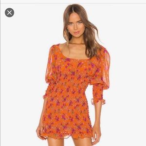 For Love and Lemons orange floral dress
